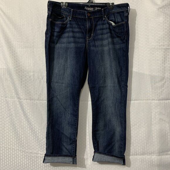 Levi’s Signature Modern Slim Cuffed Ankle Cropped Jeans Womens 18 Waist 34 - Picture 1 of 6